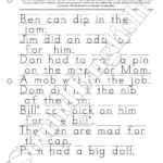 - SoundEnglish Reading Practice worksheet from SoundEnglish Step 2.4: M-P, for early readers with large sentences to trace and read on lined pages.