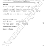 - SoundEnglish SoundEnglish phonics worksheet with word lists of sight words, homophones, and heteronyms