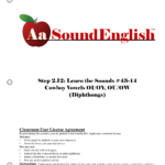 - SoundEnglish Big red apple logo for SoundEnglish Step 2.12: Learn the Sounds Cowboy Vowels Classroom License Title Page
