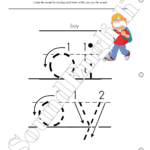 - SoundEnglish SoundEnglish Step 2.12 page 2 phonics worksheet for tracing cowboy vowels OI and OY with a picture of a boy