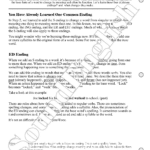 - SoundEnglish Page 12 worksheet from SoundEnglish Step 3: Learn the Syllable Page 12 Common Word Endings explaining how adding endings changes meaning, with an 'ED Ending'